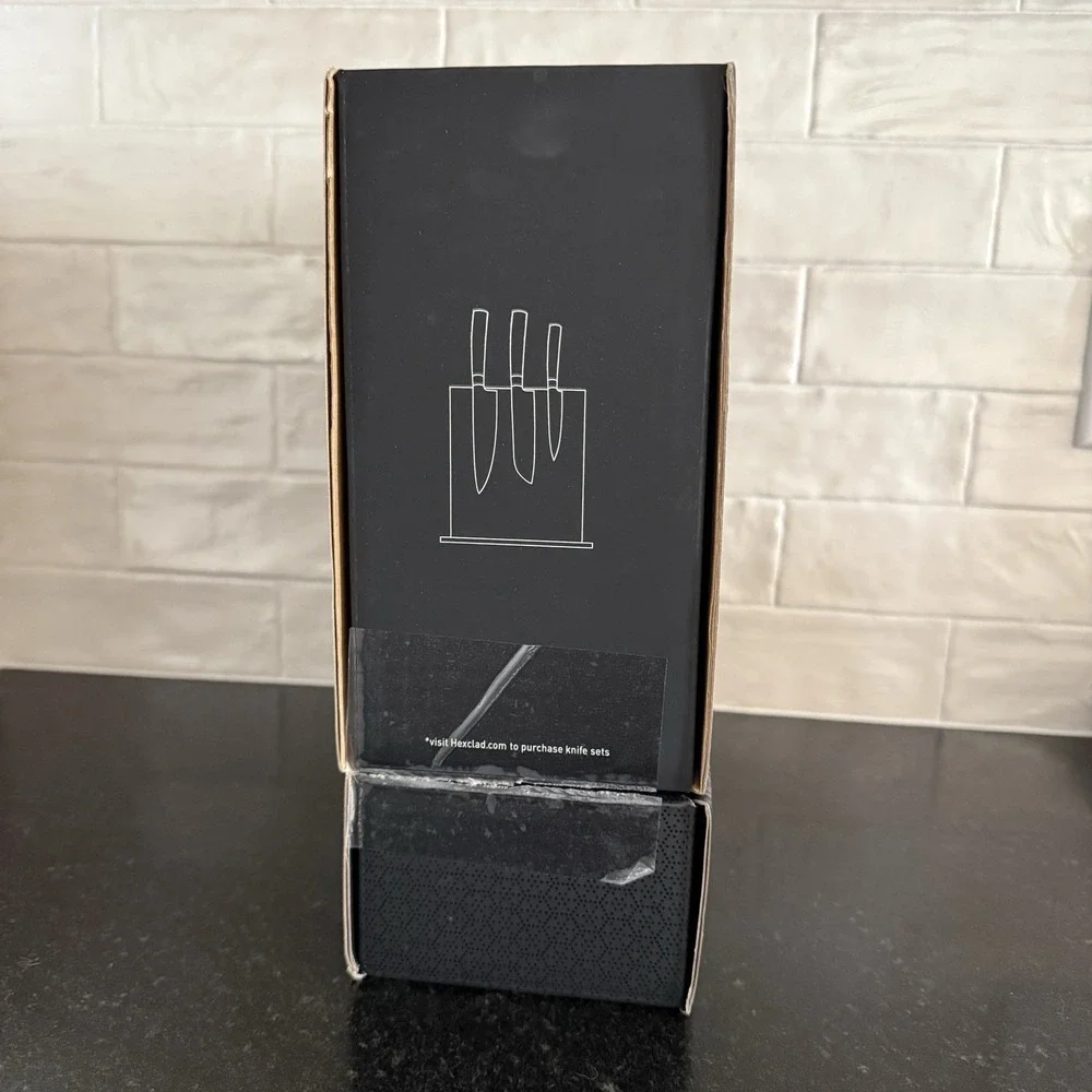 HEXCLAD Magnetic Walnut Knife Block Holder Open Box (Knife Not Included)